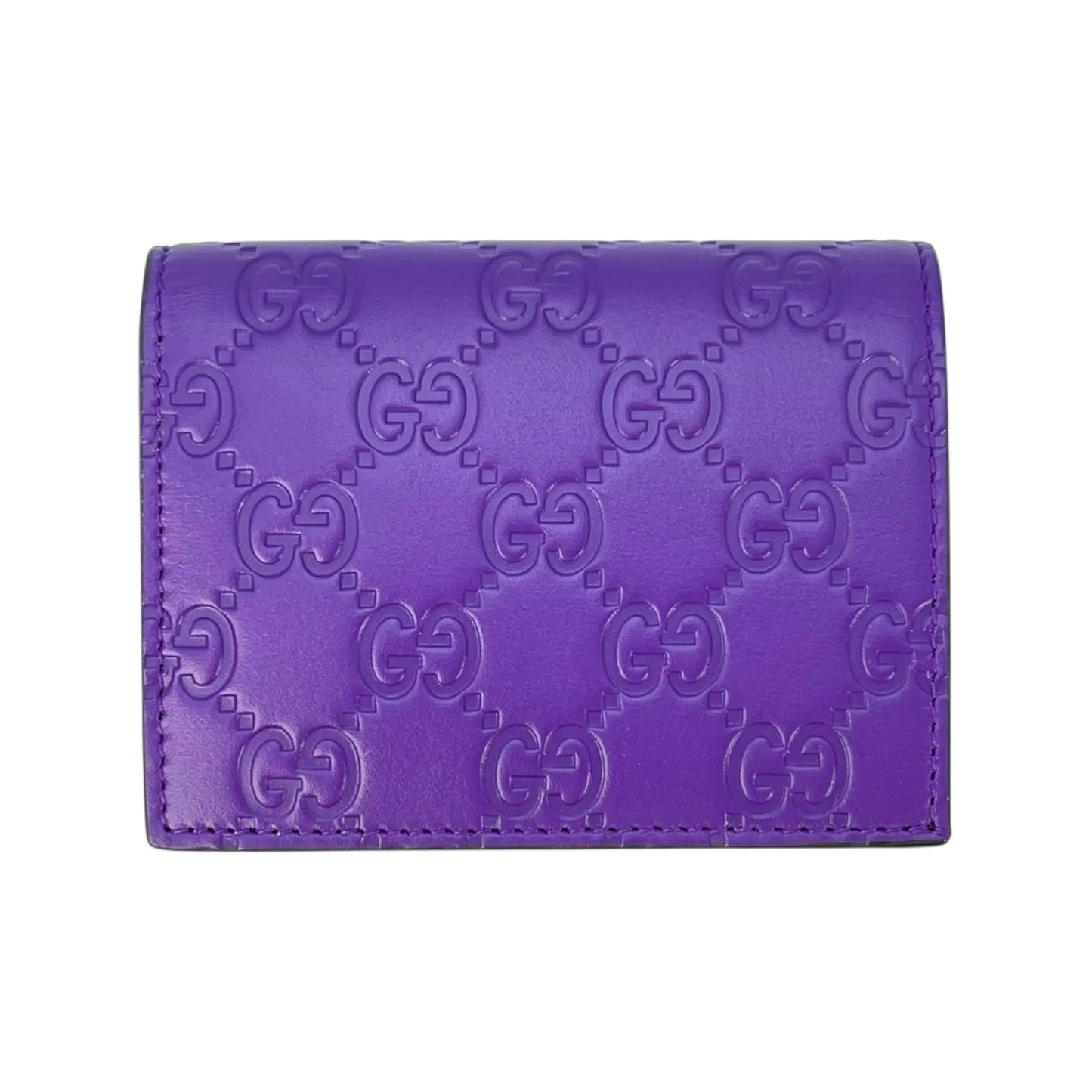 GUCCI Guccissima Leather Card Case - Purple 