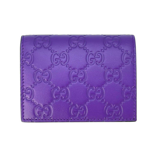 GUCCI Guccissima Leather Card Case - Purple 