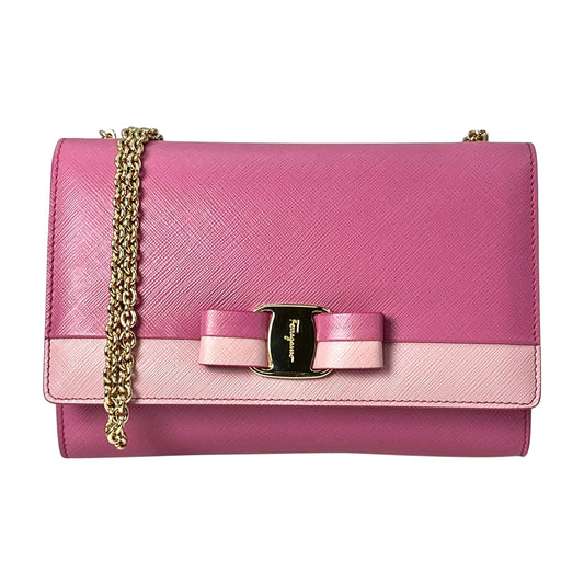 Ferragamo Vera Ribbon Shoulder Bag - Pink 