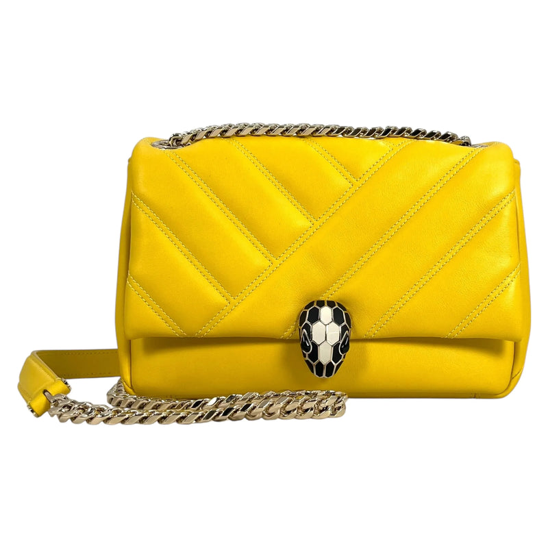 BVLGARI Serpenti Cabochon Chain Shoulder Bag - Yellow 