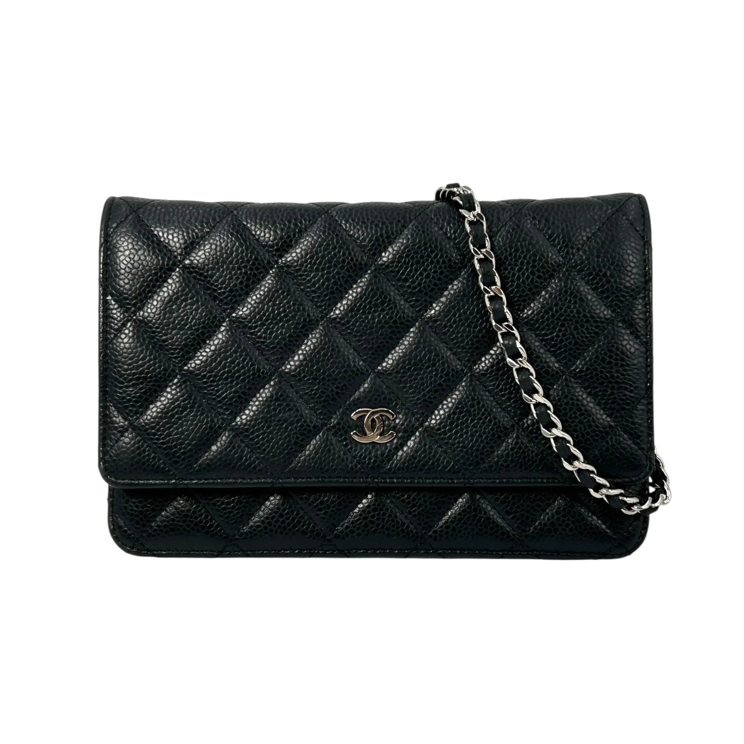 CHANEL マトラッセ キャビアスキン チェーンウォレット - ブラック - 34883