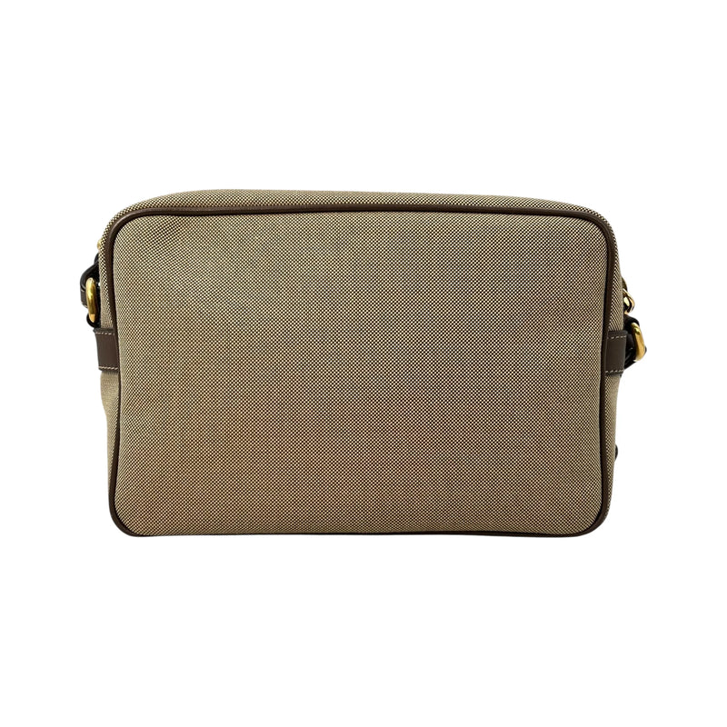 PRADA プラダロゴ ジャカード ショルダーバッグ - ベージュ