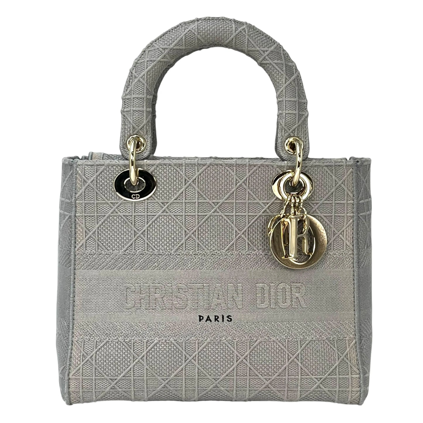 Christian Dior Lady Dior D Lite Hand Bag Shoulder Bag - Gray 