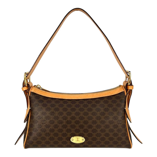 Celine マカダム PVC キャンバス ワンショルダーバッグ ハンドバッグ - ブラウン