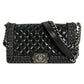 CHANEL Boy Chanel Leather Chain Shoulder Bag - Black 