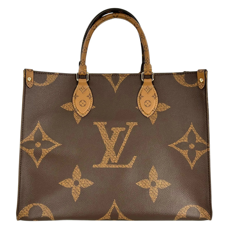 Louis Vuitton モノグラム キャンバス リバース ジャイアント オンザゴーMM ハンドバッグ ショルダーバッグ - ブラウン - 34948