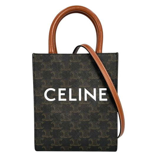 Celine ミニ バーティカル キャンバス トリオンフ ハンドバッグ - ブラウン