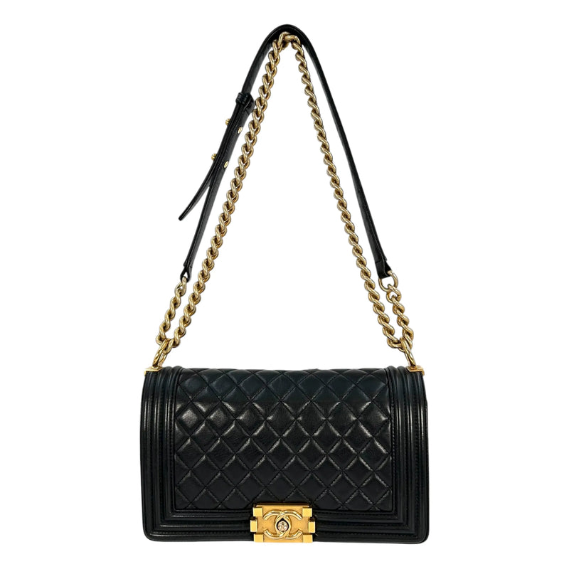 HOLD🔷CHANEL Boy Chanel Hand Bag Shoulder Bag - Black 