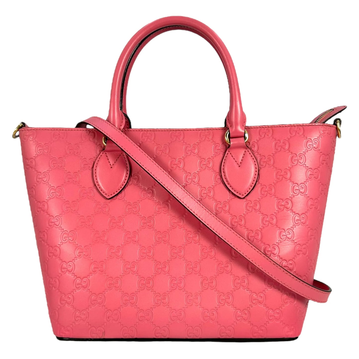 GUCCI グッチシマ レザー ハンドバッグ ショルダーバッグ - ピンク