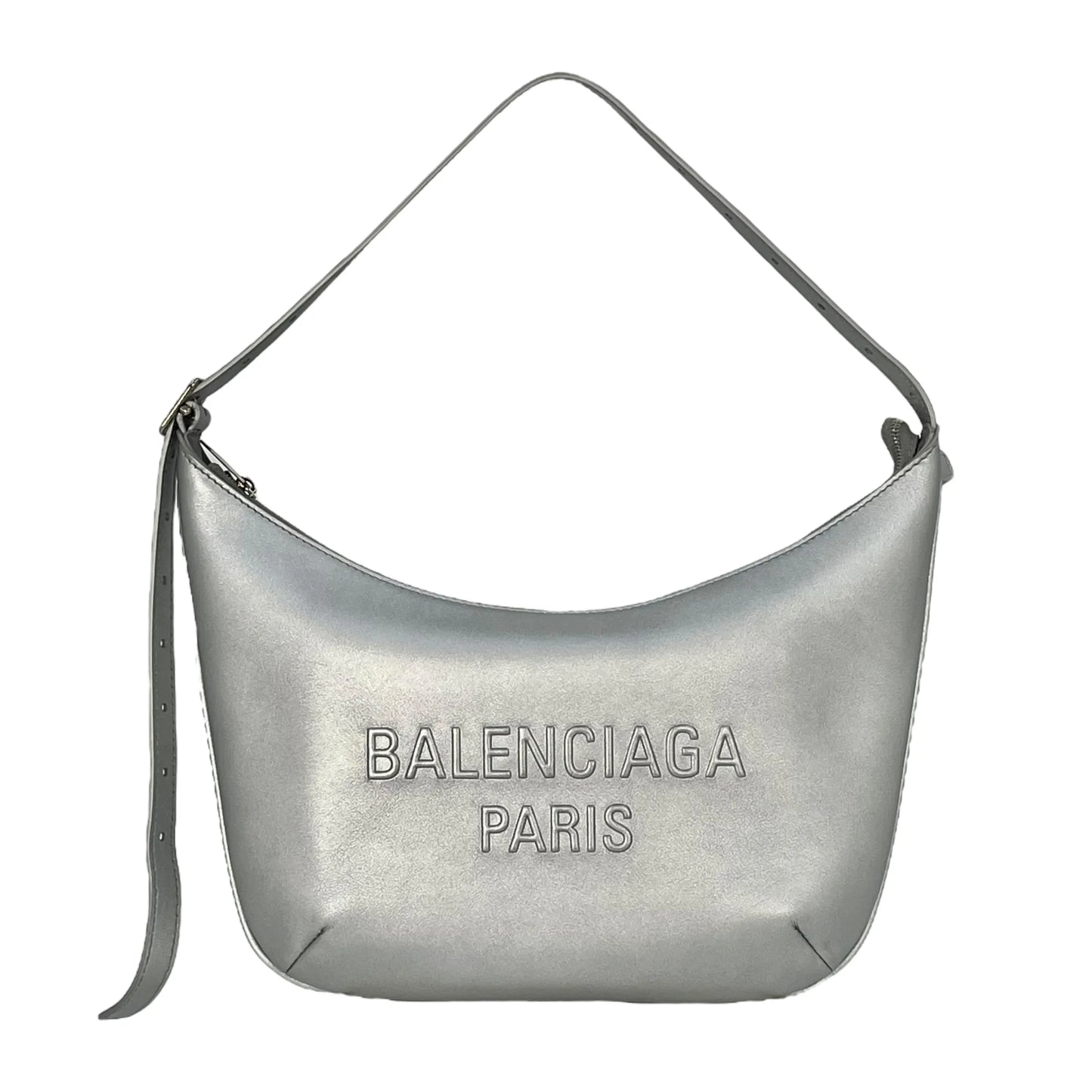 BALENCIAGA Mary Kate Leather Shoulder Bag - Silver 
