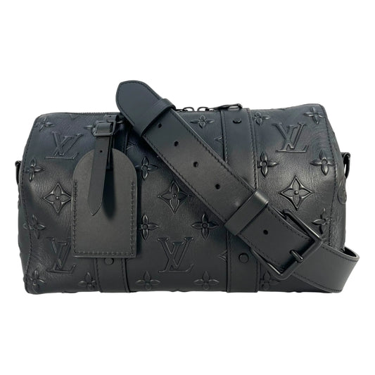 LOUIS VUITTON City Keepall Monogram Seal Shoulder Bag - Black 