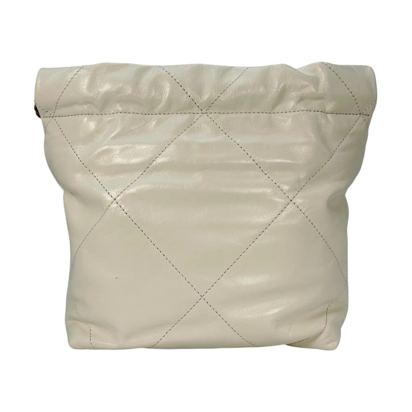 CHANEL Calfskin 22 Mini Handbag with Chain Shoulder Bag - White 