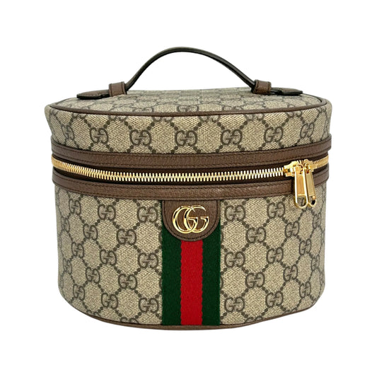 GUCCI Ophidia GG Supreme Canvas Cosmetic Case Handbag - Brown 