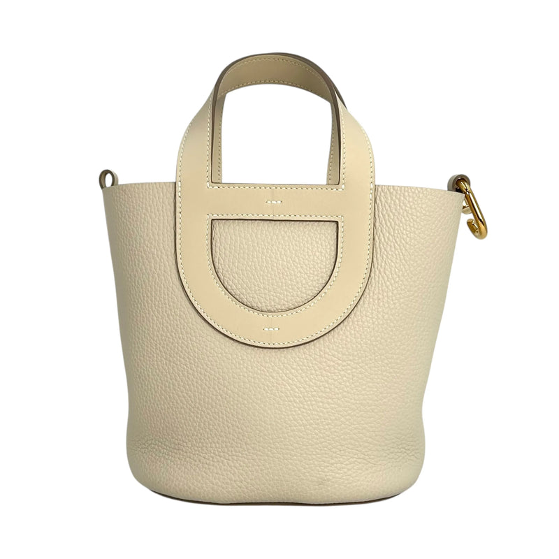 HERMES In the Loop 18 Leather K Stamp (Made in 2025) Handbag - White 