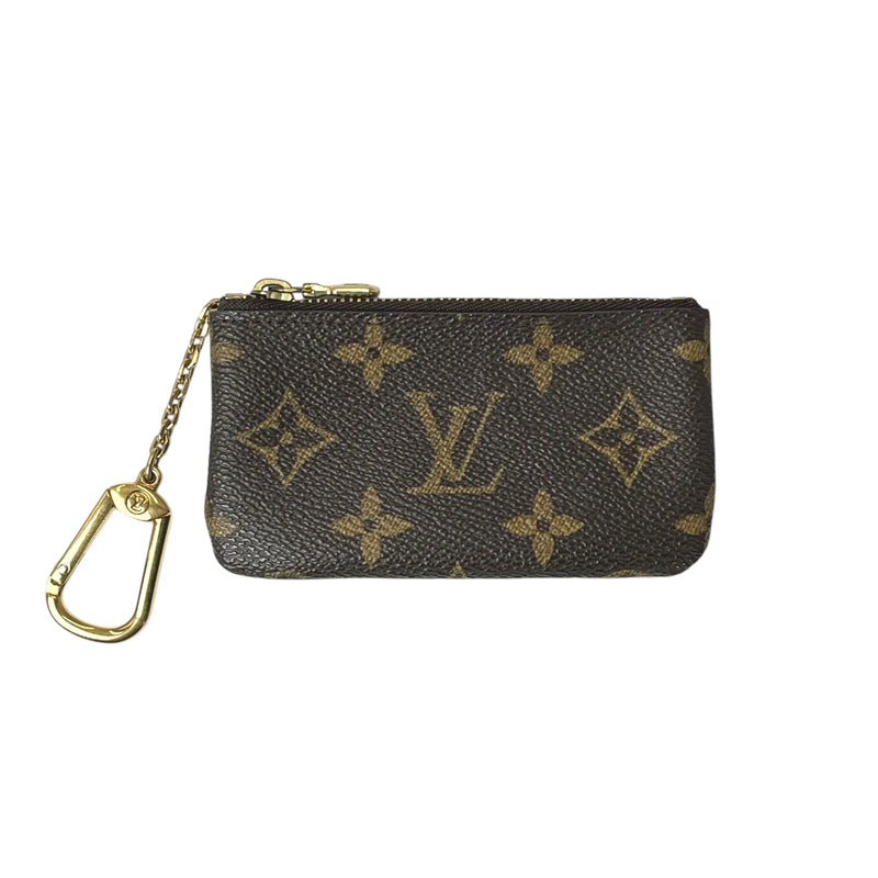 LOUIS VUITTON Monogram Pochette Cle Key Case/Coin Case - Brown 
