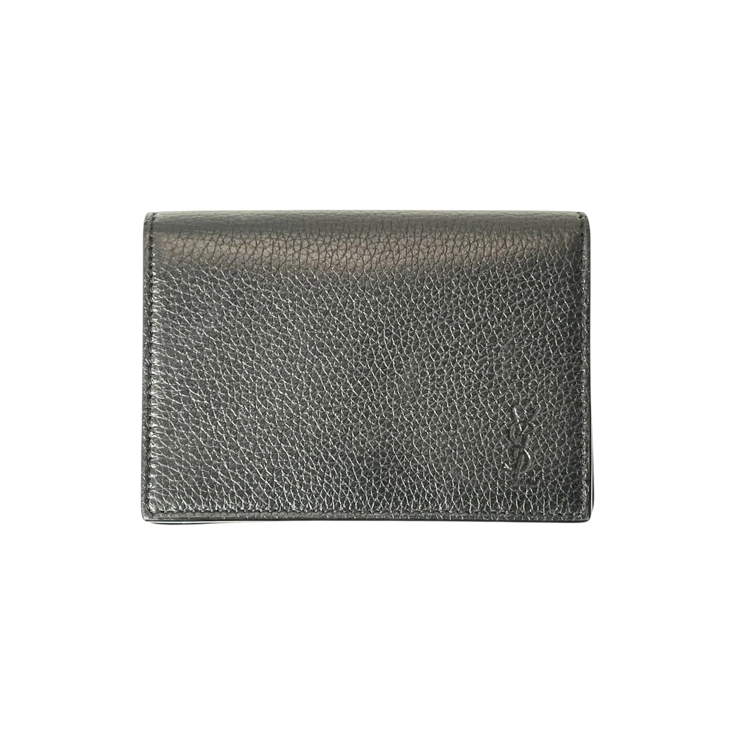 SAINT LAURENT Leather Card Case - Black 