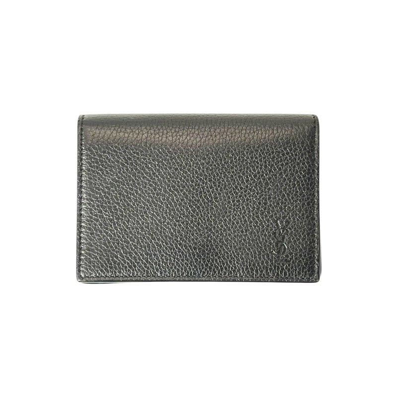 SAINT LAURENT Leather Card Case - Black 