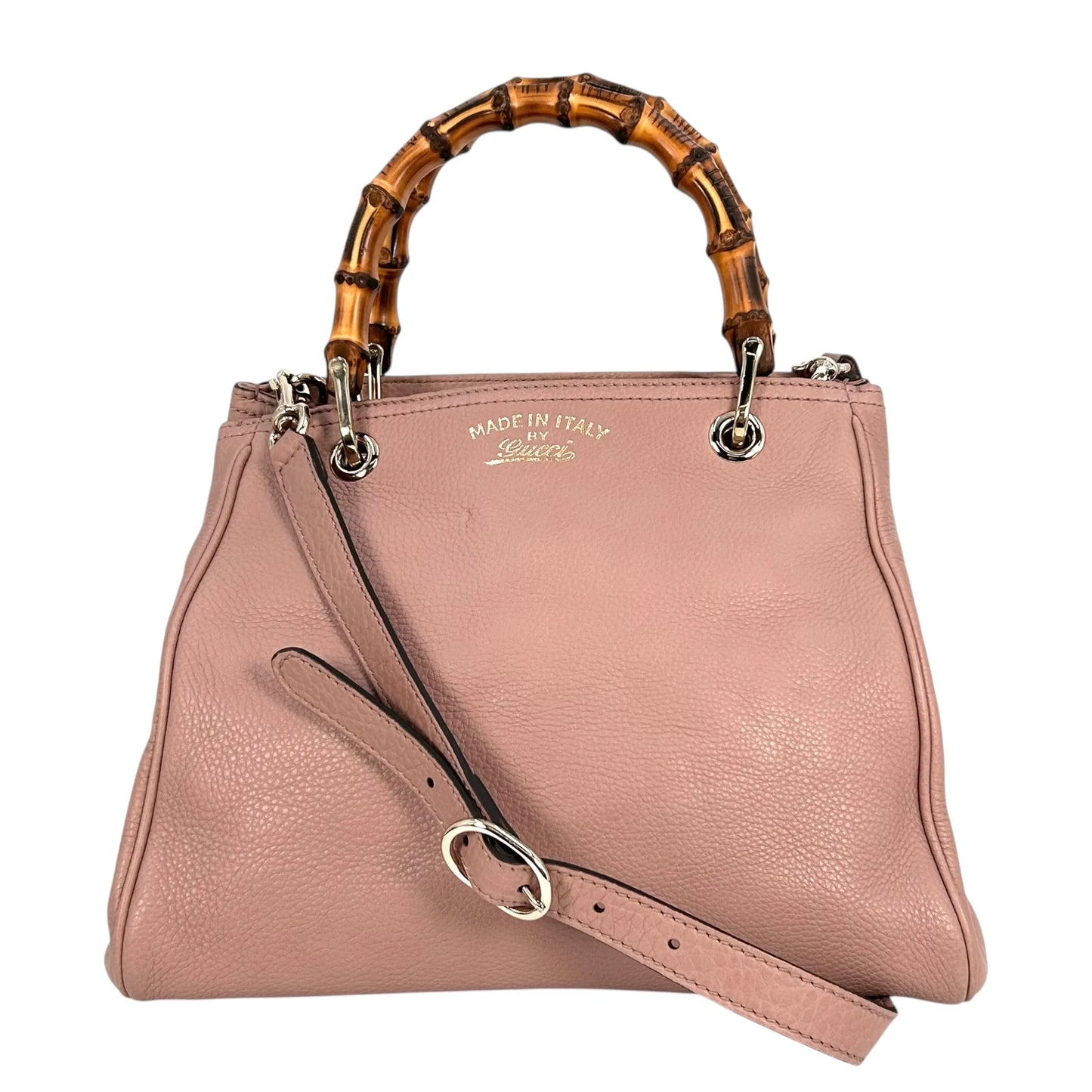 GUCCI Bamboo Leather Handbag/Shoulder Bag - Pink 