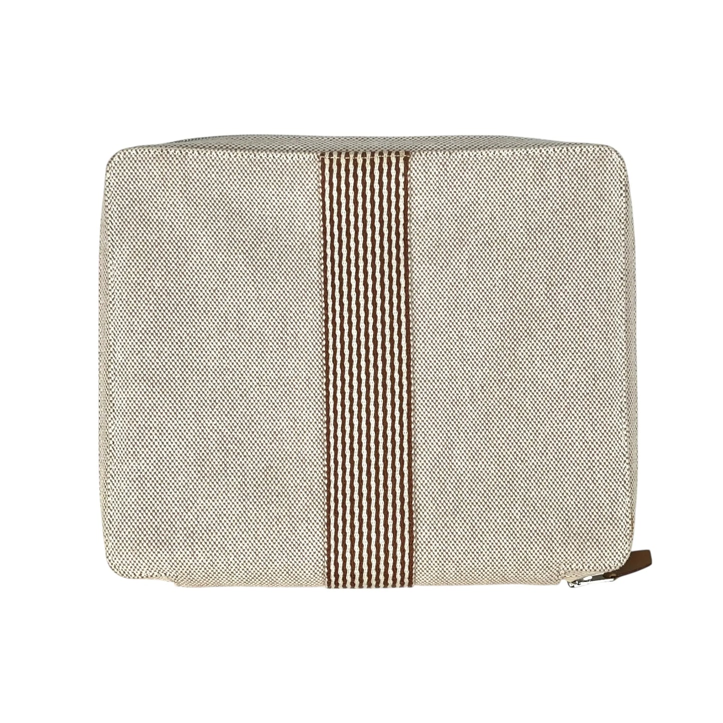 HERMES Air Line Canvas Travel Pouch - Beige 