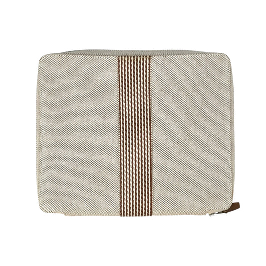 HERMES Air Line Canvas Travel Pouch - Beige 
