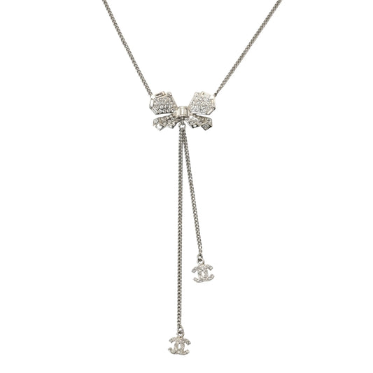 CHANEL ココマーク リボンモチーフ ネックレス - メタル