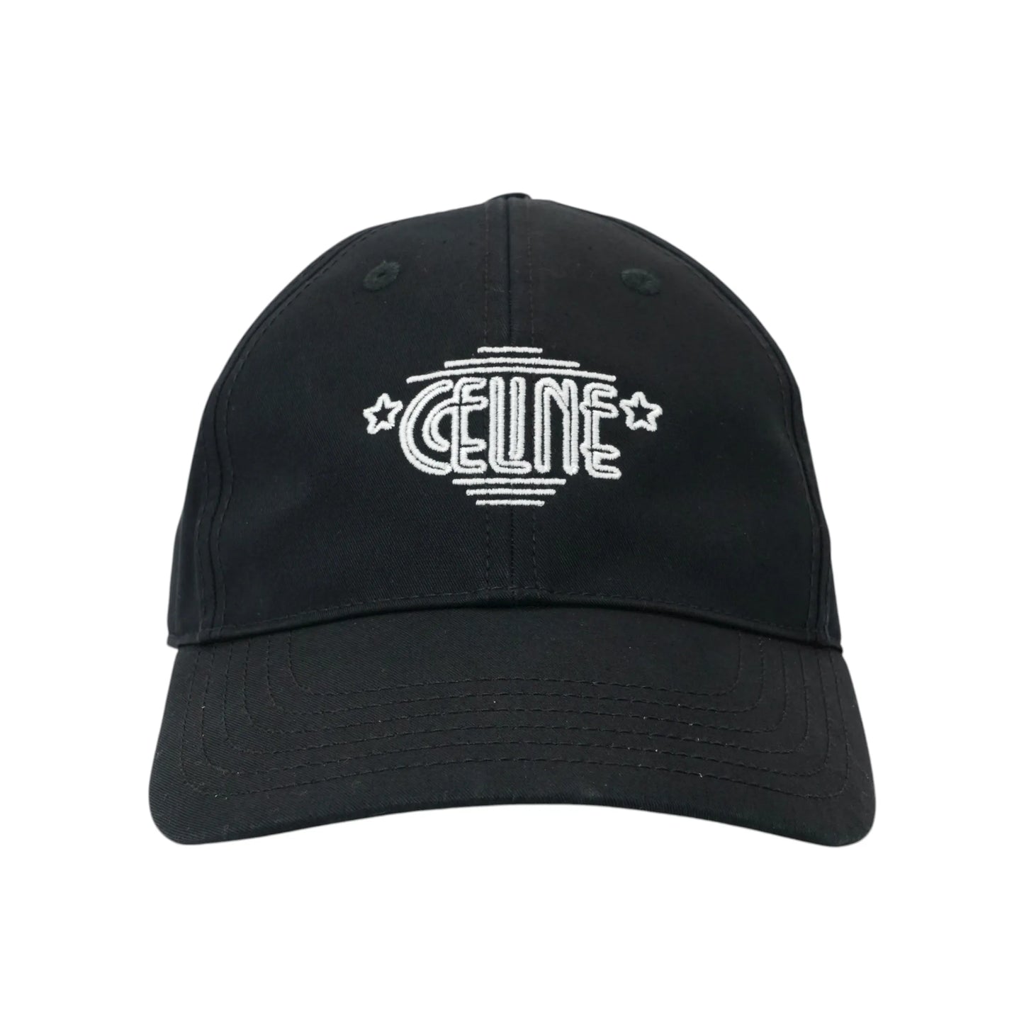 CELINE Wiltern Baseball Cap Cotton Hat - Black - 35896 