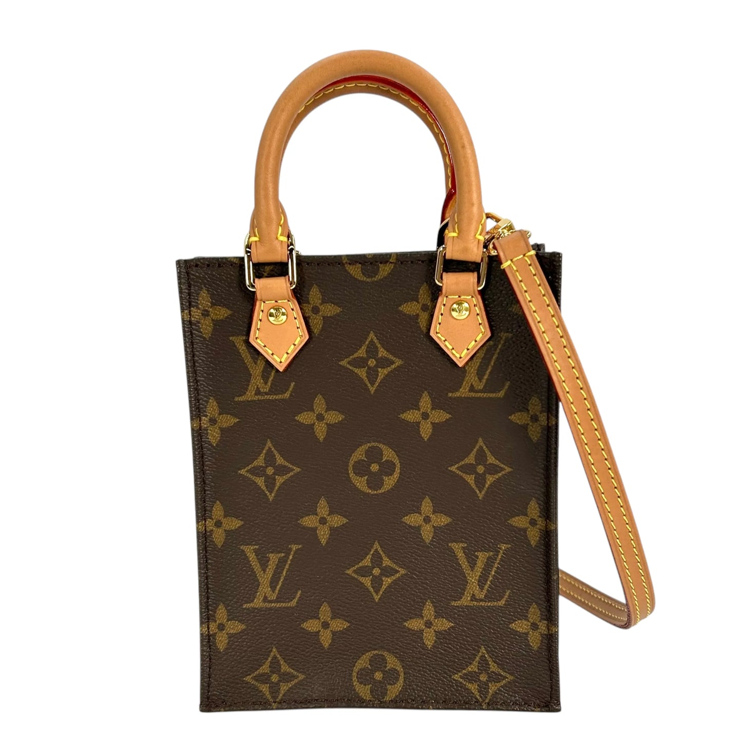 LOUIS VUITTON プティット サックプラ モノグラムキャンバス ハンドバッグ ショルダーバッグ - ダークブラウン