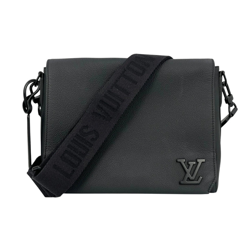 Louis Vuitton Takeoff Messenger PM Calfskin Shoulder Bag - Black 