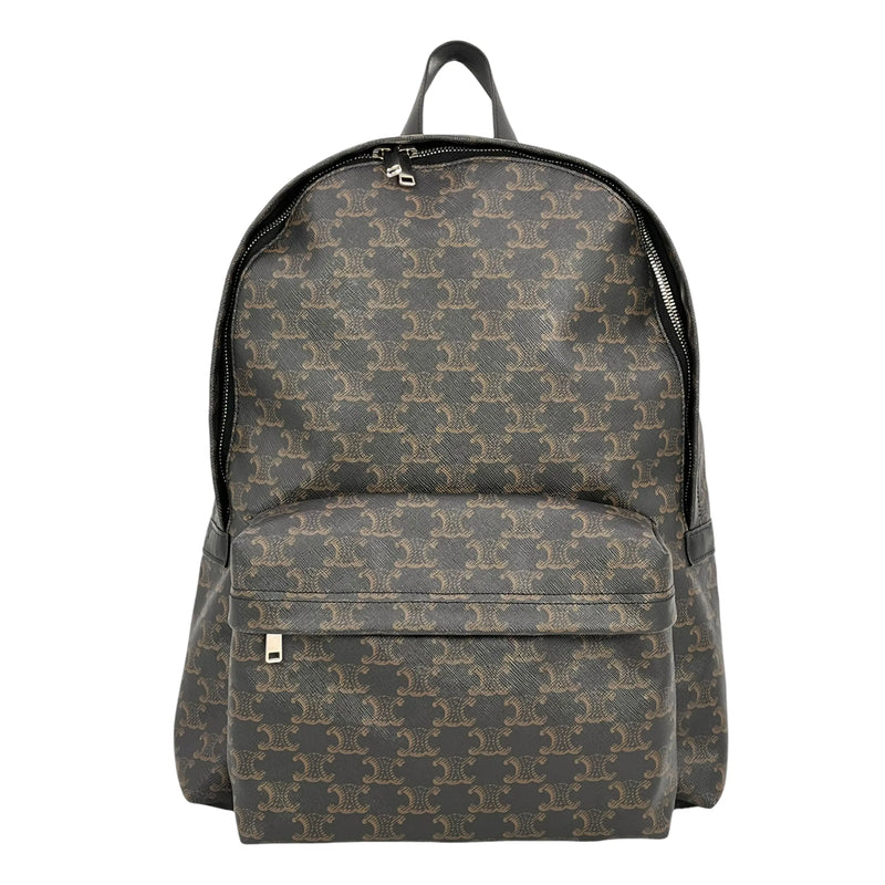CELINE Triomphe Canvas Medium Backpack - Dark Brown 