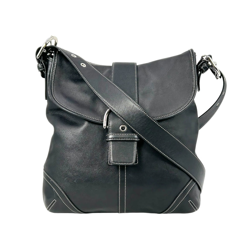Coach Soho Crossbody Messenger Leather Shoulder Bag - Black 