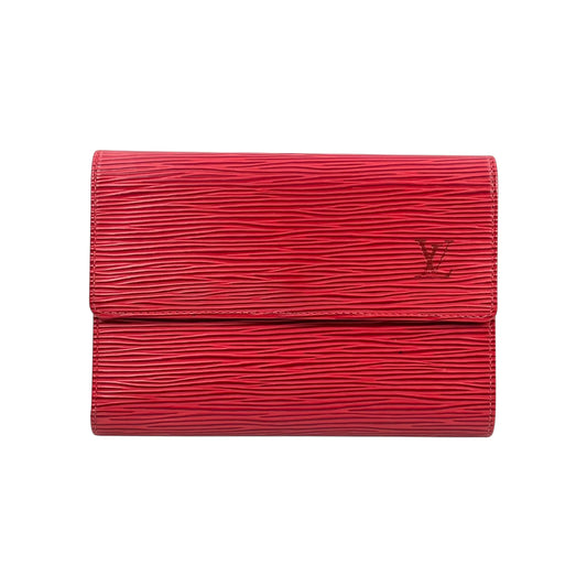 Louis Vuitton Portresor Etui Papier Epi Leather Tri-fold Compact Wallet - Red 