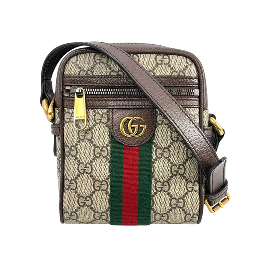 GUCCI Ophidia GG Supreme Canvas Shoulder Bag - Brown 