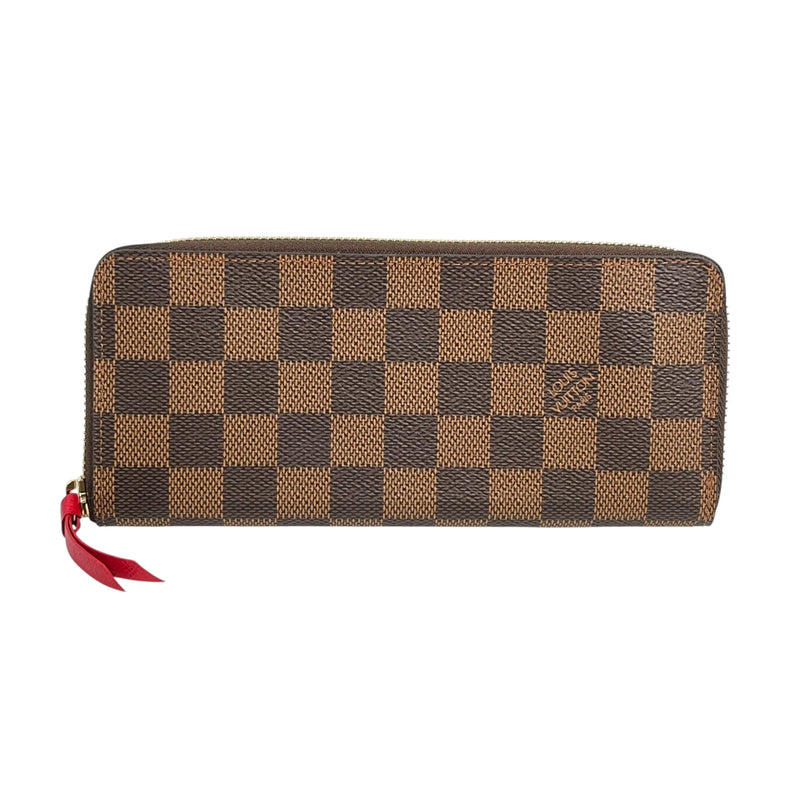 Louis Vuitton Damier Ebene Round Zip Long Wallet - Brown 
