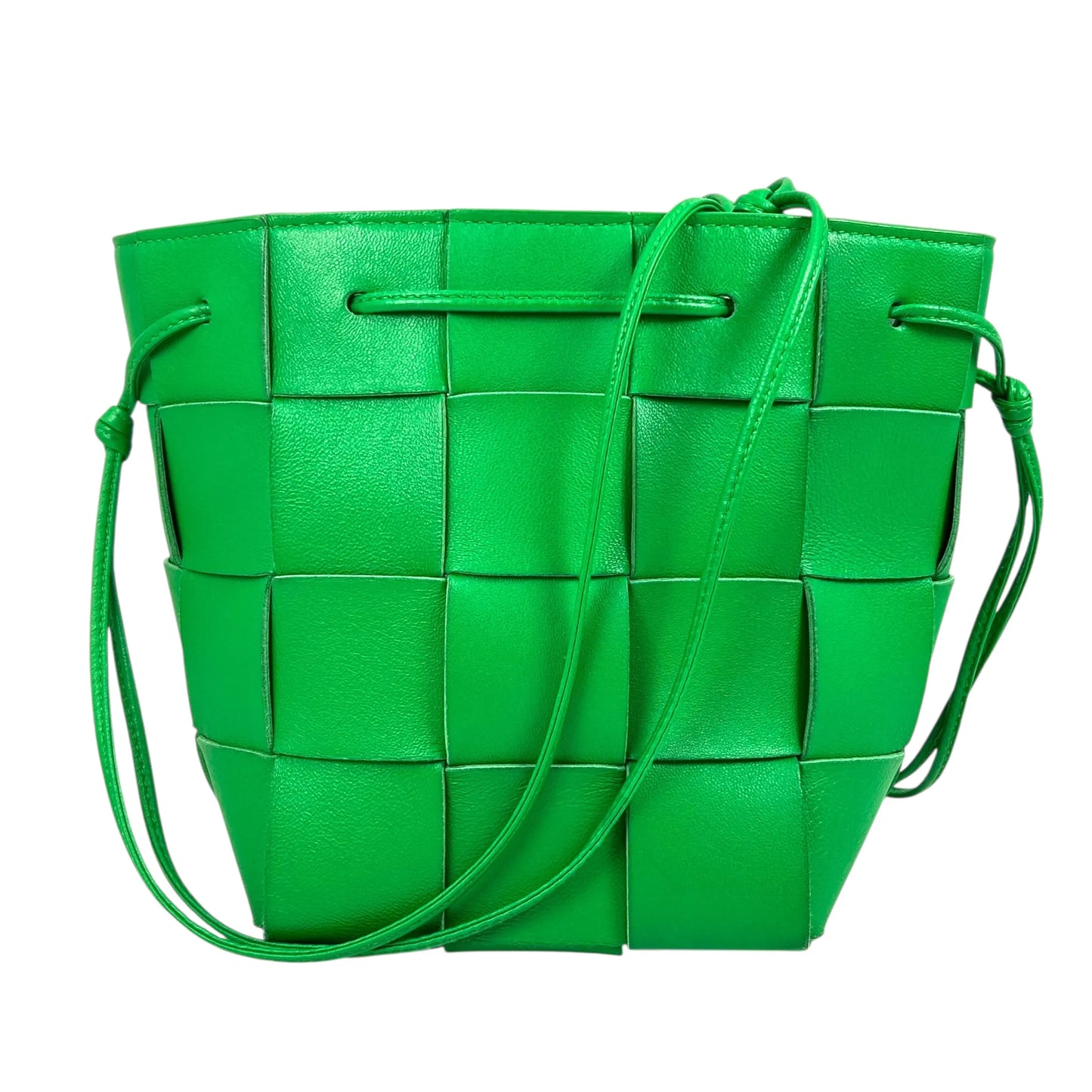 BOTTEGA VENETA Small Cassette Bucket Bag in Intrecciato Leather - Green 