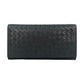 BOTTEGA VENETA Intrecciato Leather Bi-fold Long Wallet - Black 