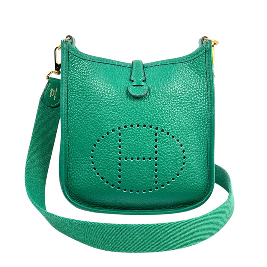 Hermès Evelyn TPM Taurillon Clemence C Stamp (2018) Shoulder Bag - Green 