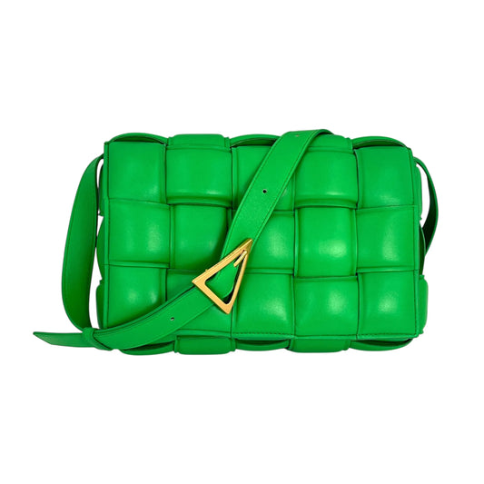 BOTTEGA VENETA イントレチャート レザー ショルダーバッグ - グリーン