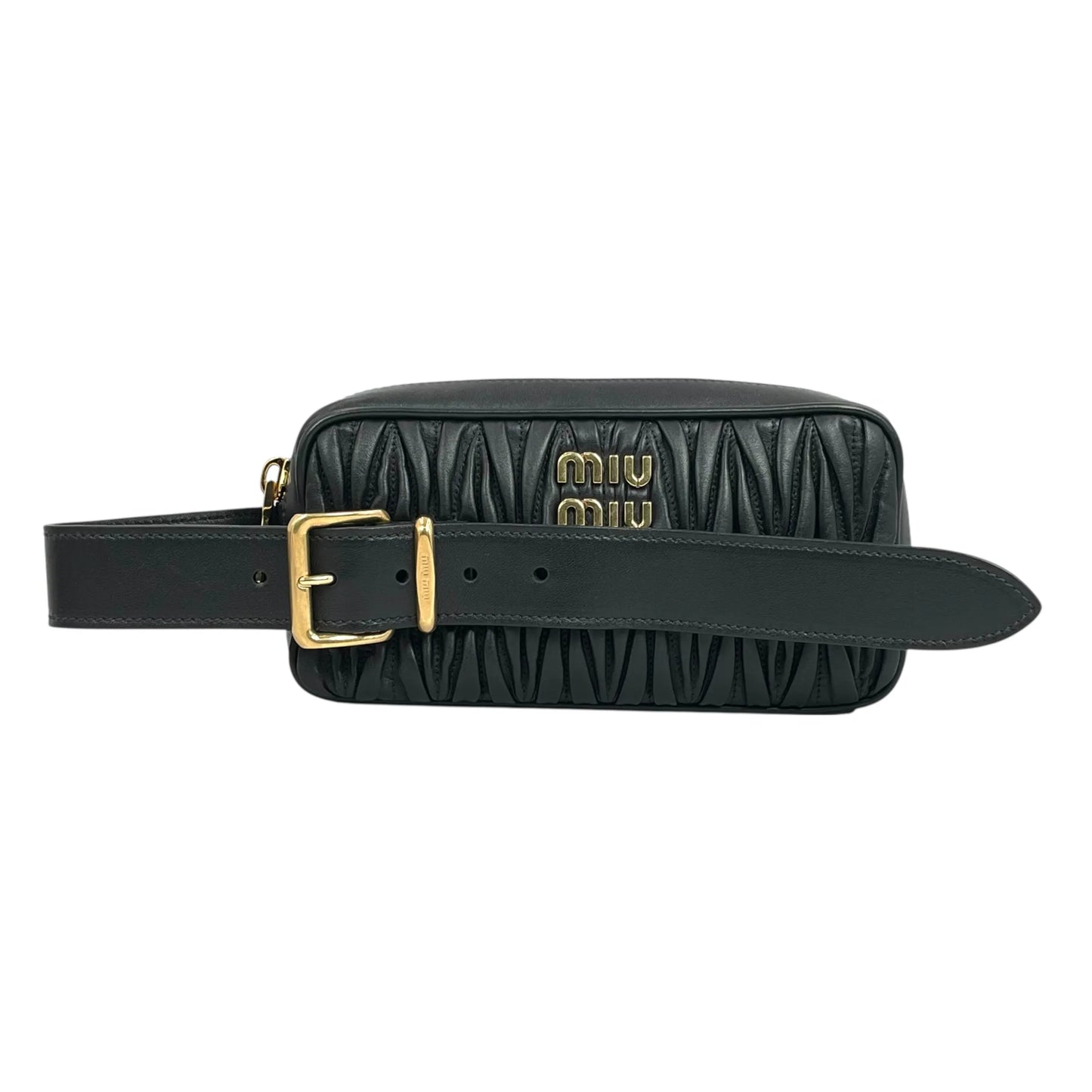 MIUMIU Matelasse Leather Second Bag Handbag - Black