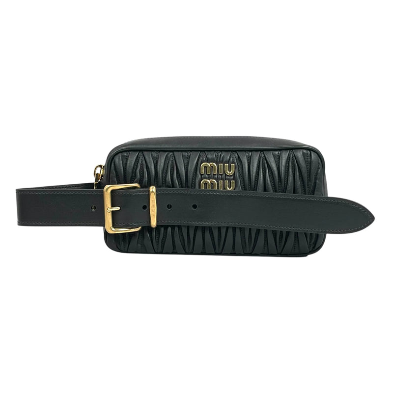 MIUMIU Matelasse Leather Second Bag Handbag - Black