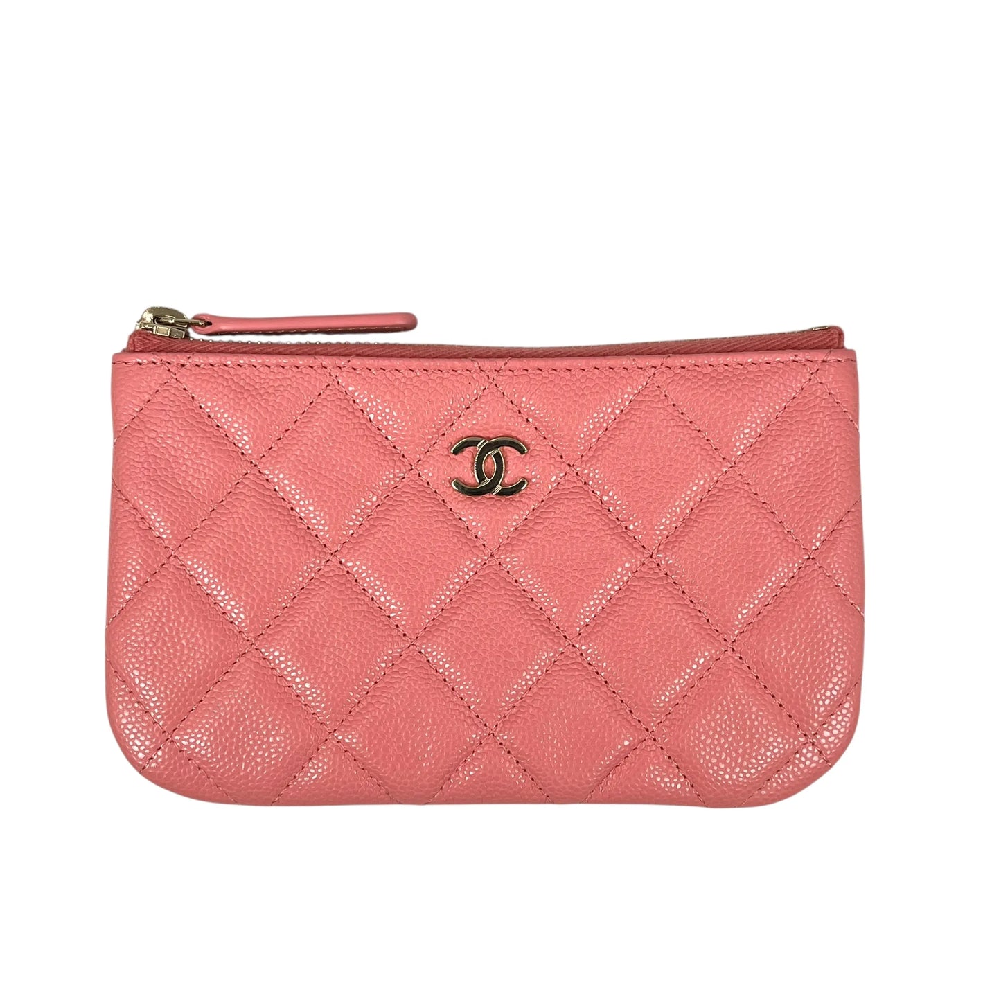 CHANEL Matelassé Caviar Skin Classic Mini Pouch - Pink