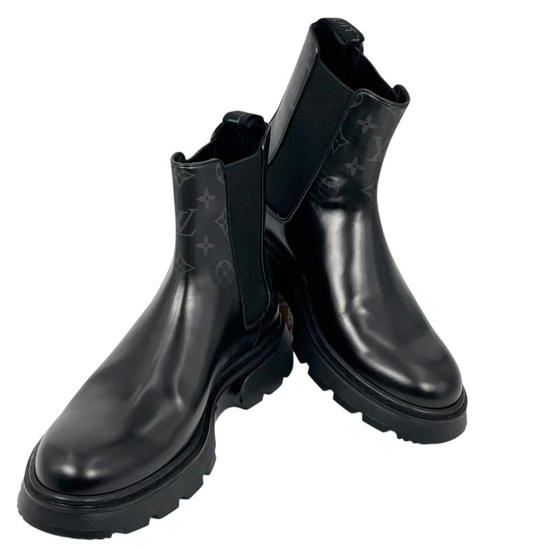 Louis Vuitton Black Leather Boots Men's Shoes - Black 