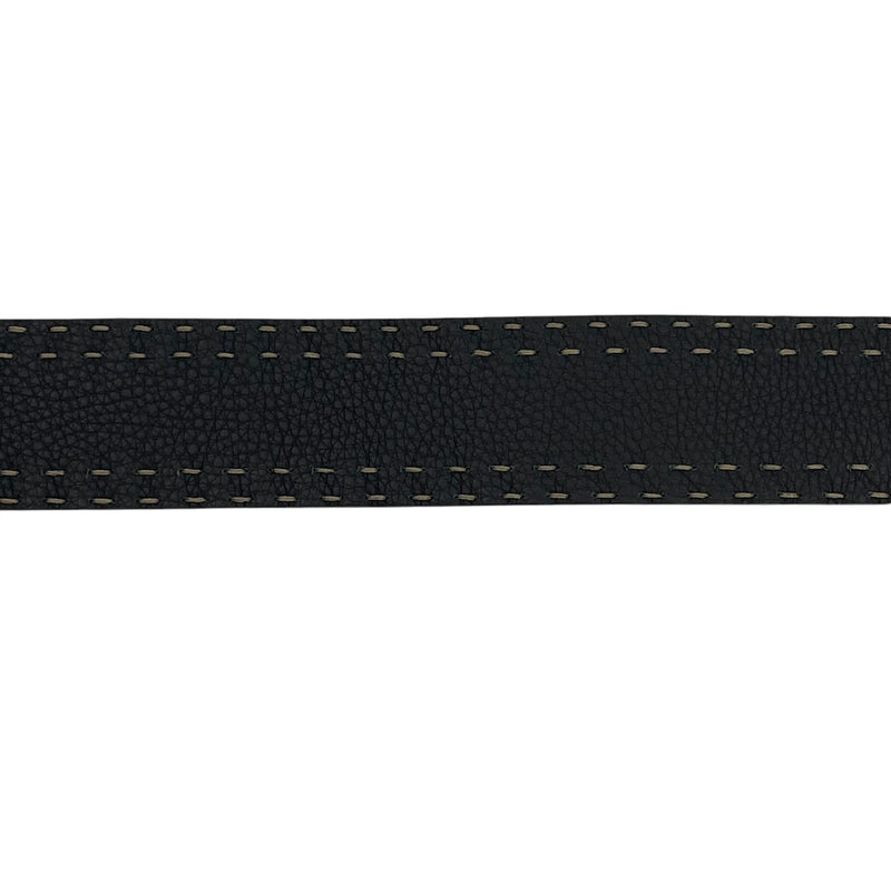 FENDI レザー ステッチ ベルト - ブラック