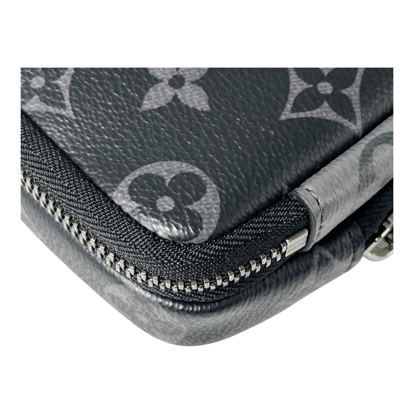 Louis Vuitton Monogram Eclipse Reverse Double Phone Case Shoulder Bag - Black 