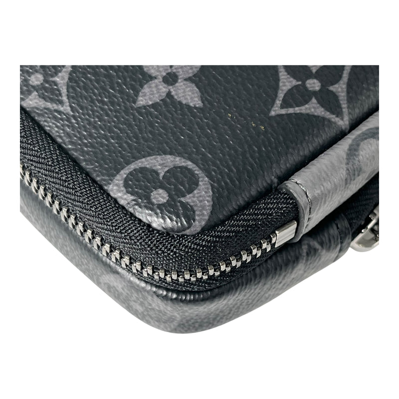 Louis Vuitton Monogram Eclipse Reverse Double Phone Case Shoulder Bag - Black 