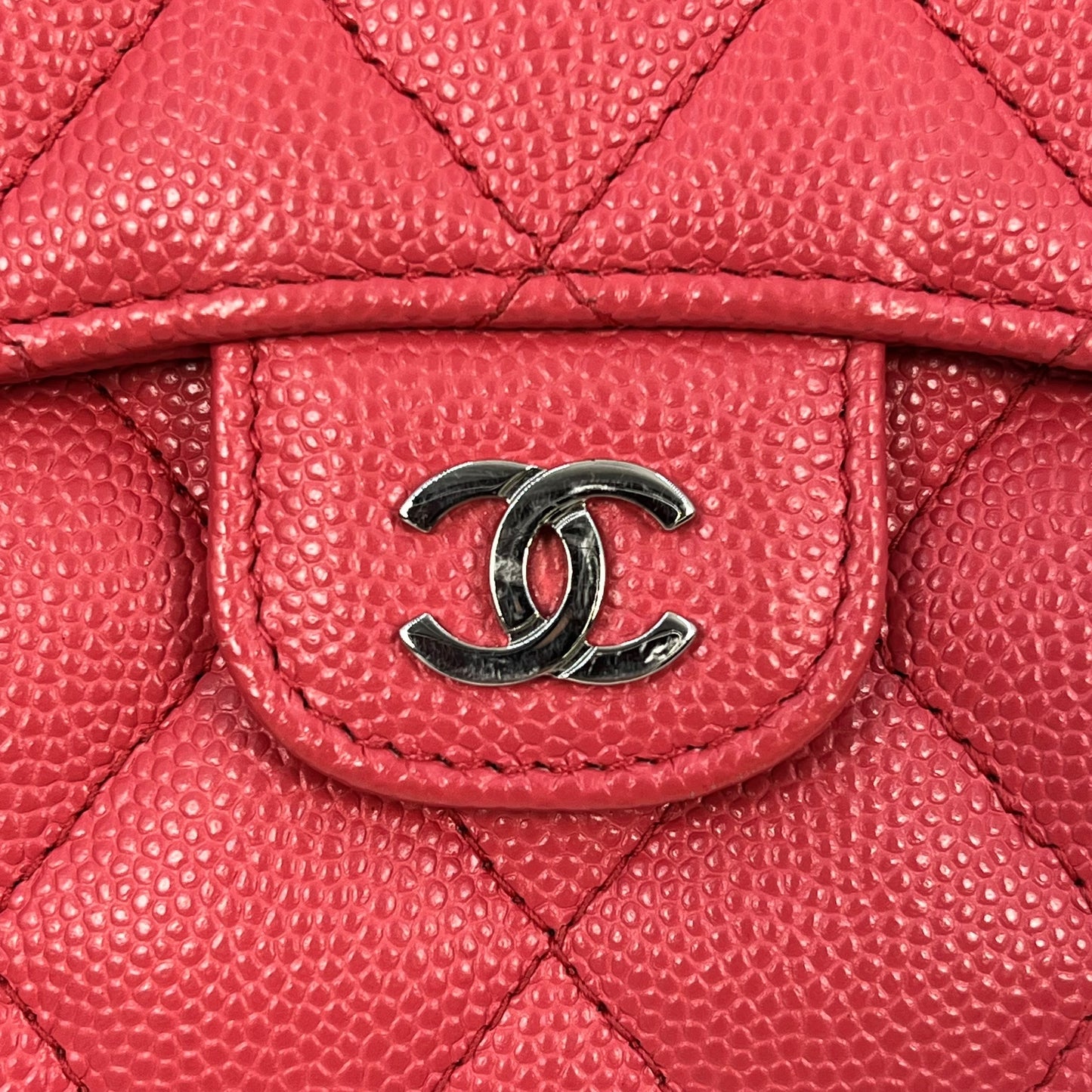 CHANEL マトラッセ キャビアスキン 二つ折り財布 コンパクトウォレット - ピンク