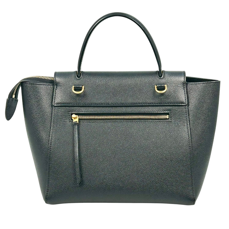 CELINE Leather Micro Beret Handbag/Shoulder Bag - Black 