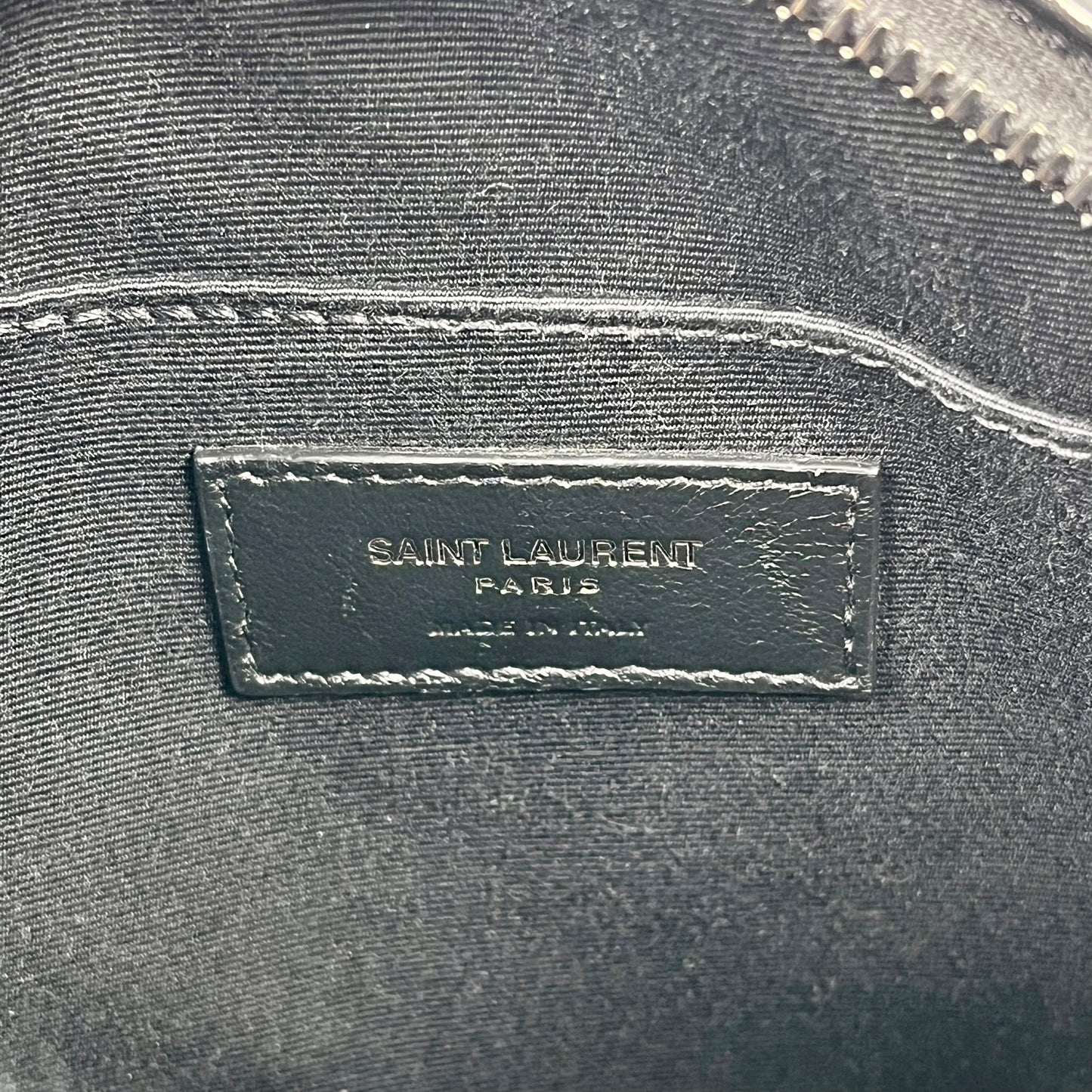 Saint Laurent Vinyl Mini Chain Shoulder Bag - Black 