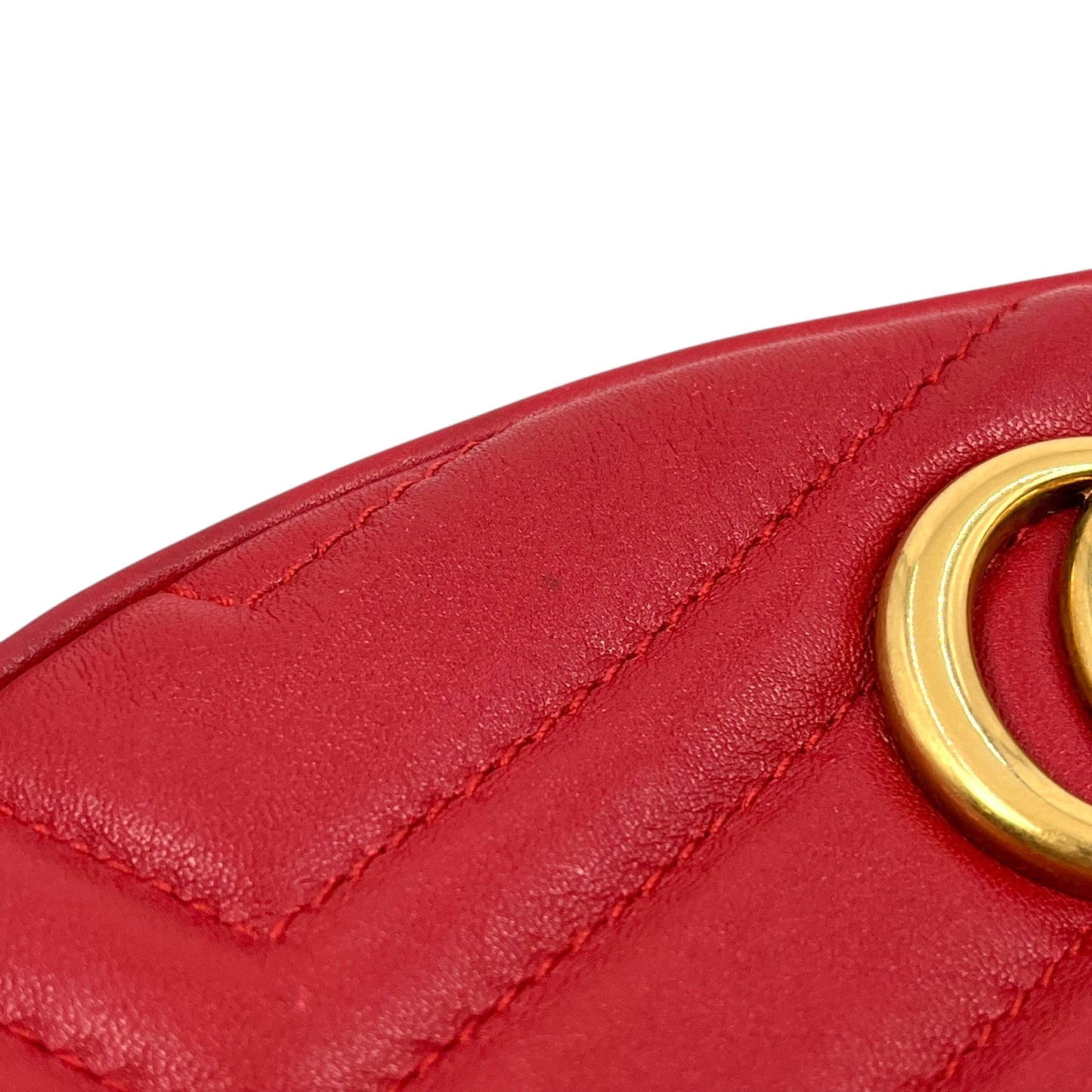 GUCCI GG Marmont Leather Body Bag - Red 
