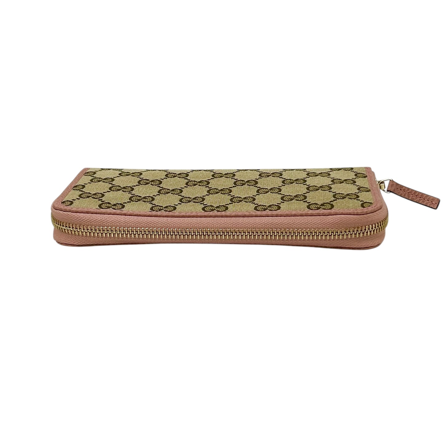 GUCCI GG Canvas Zip Around Long Wallet - Beige 
