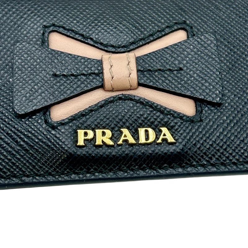 PRADA Saffiano Card Case - Pink and Black 